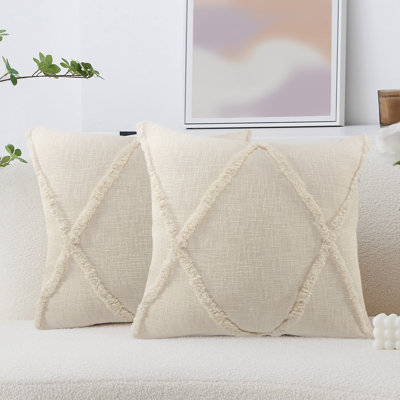 Luz Contemporary Diamond Handmade 100% Cotton Throw Pillow