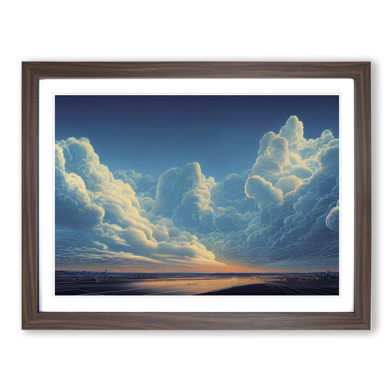 Legendary Clouds - Single Picture Frame Print, 46cm H x 64cm W x 2cm D, Walnut Framed