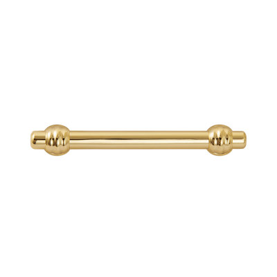 Utopia Alley Athen Pull Handle - Decorative Cabinet Drop Pull Handles For Cabinets And Drawers - Vintage Cabinet Hardware With Hand Finished Polished Gold - Metal Drawer Pull Handle, 3.75" Center To Center (Set Of 10)