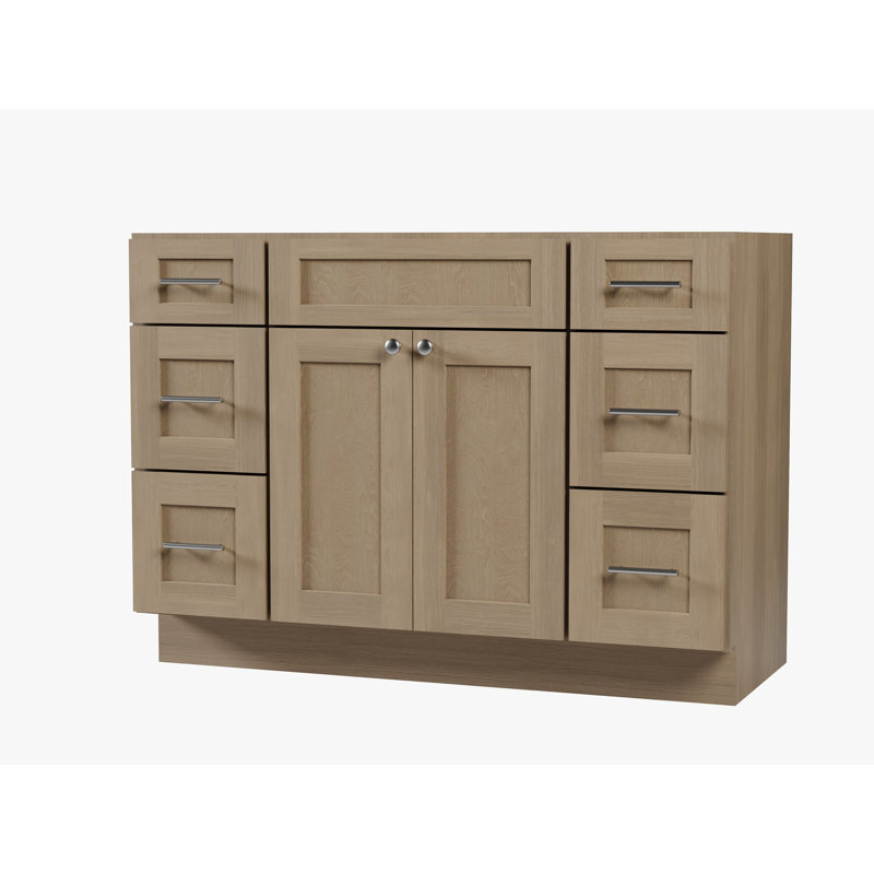 Ensemble de meuble-lavabo simple 48 po avec base de tiroir Disar, Chêne naturel