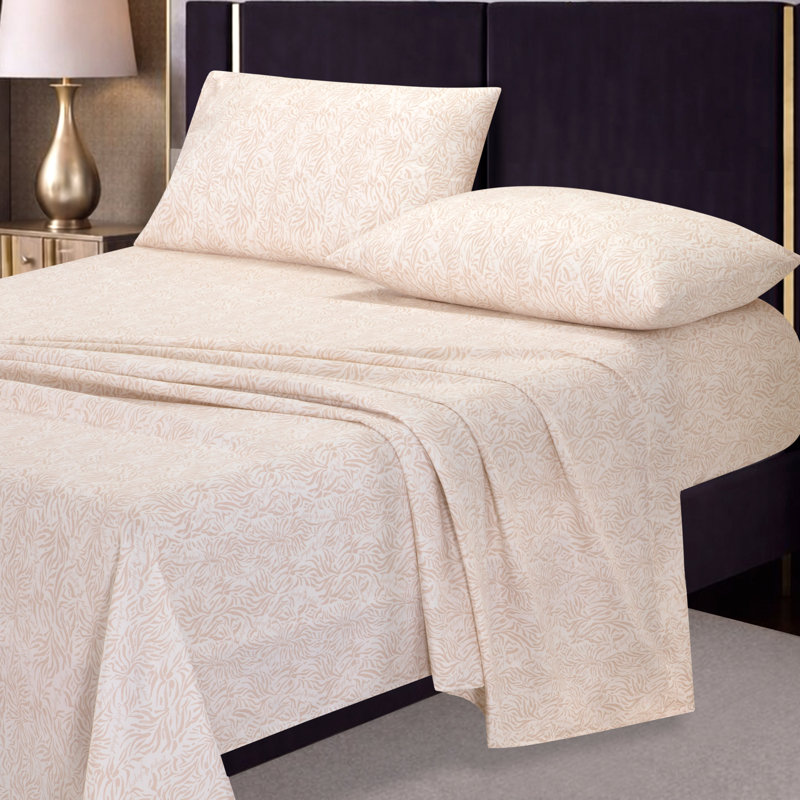 Draps en microfibre Baby Phat avec taies d'oreiller supplémentaires, Lit simple, Logo zébré rose