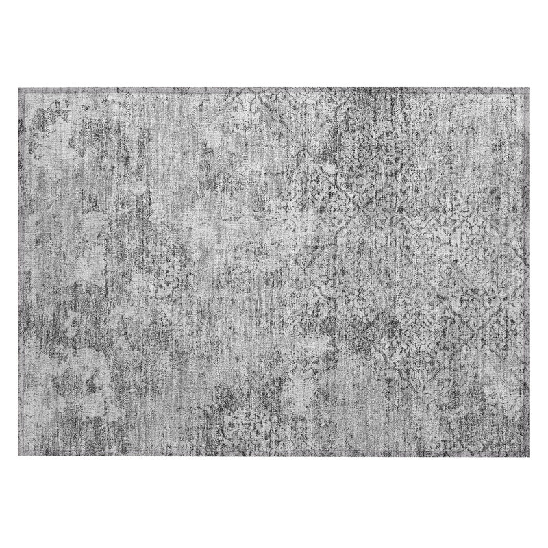 Jenefer Washable Abstract Indoor / Outdoor Rug, Rectangle 1'8" x 2'6"