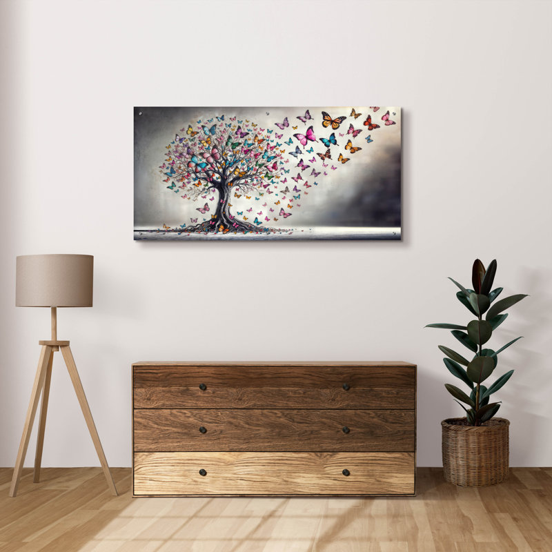 «Arbre de vol» par Rey Klimt, art mural acrylique, H 24 po x l 48 po