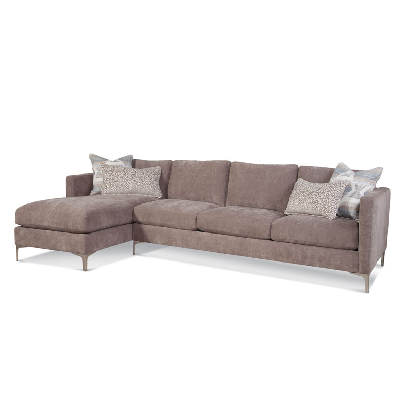 Upholstered Chaise Sectional, Blue Buffalo Check; 0120-61, Left Hand Facing