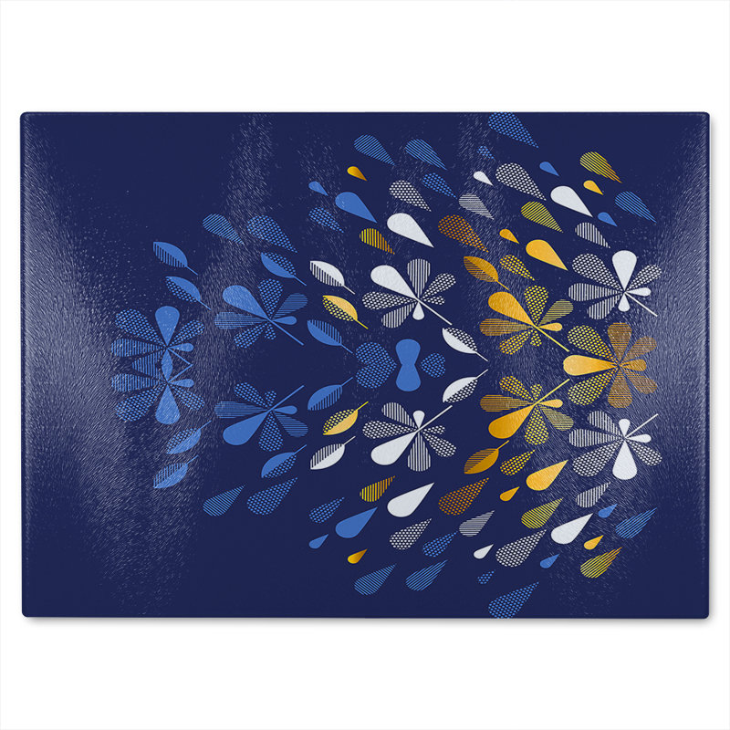 Autumn Print Glass Chopping Board, 40cm L x 28cm W