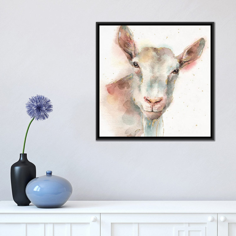 « i », reproduction d’art sur toile Farm Friends, H 18 po x l 18 po x P 1,5 po, Toile avec cadre noir, Pas de tapis