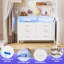 Ensemble de chambre à coucher 3 pièces avec station de charge (table de chevet et commode)-707888615