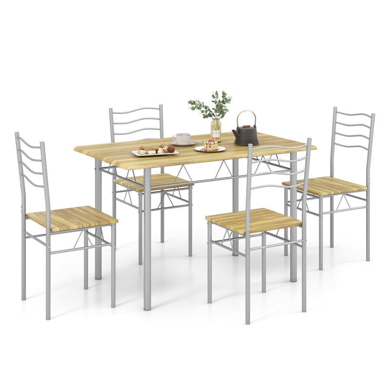 Sanno 4 - Person Dining Set, Brown, Grey