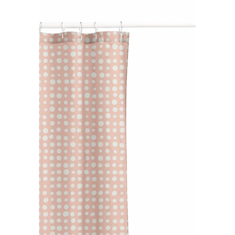 Assorted Dots Ultra-Thin Lightweight Shower Curtain, Pink Dots 1