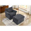 Fauteuil d'appoint 37,5 po avec repose-pieds, fauteuil rembourré moelleux en chenille, fauteuil simple élégant pour le salon, la chambre à coucher et un appartement