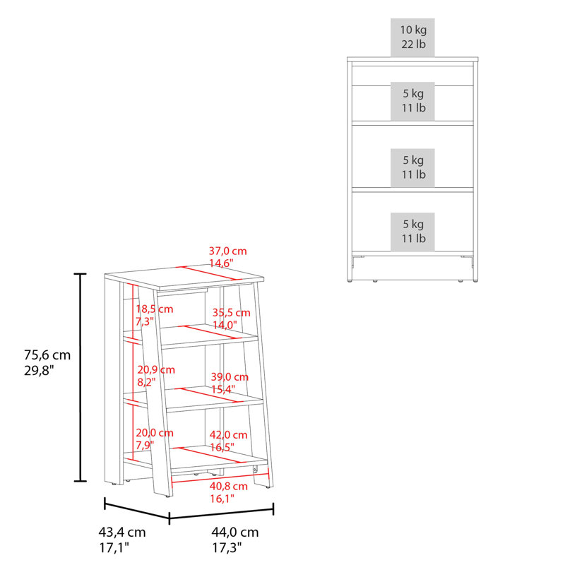 Superbe organisateur de salle de bain blanc avec 4 tablettes pour l'espace de rangement, Naturel