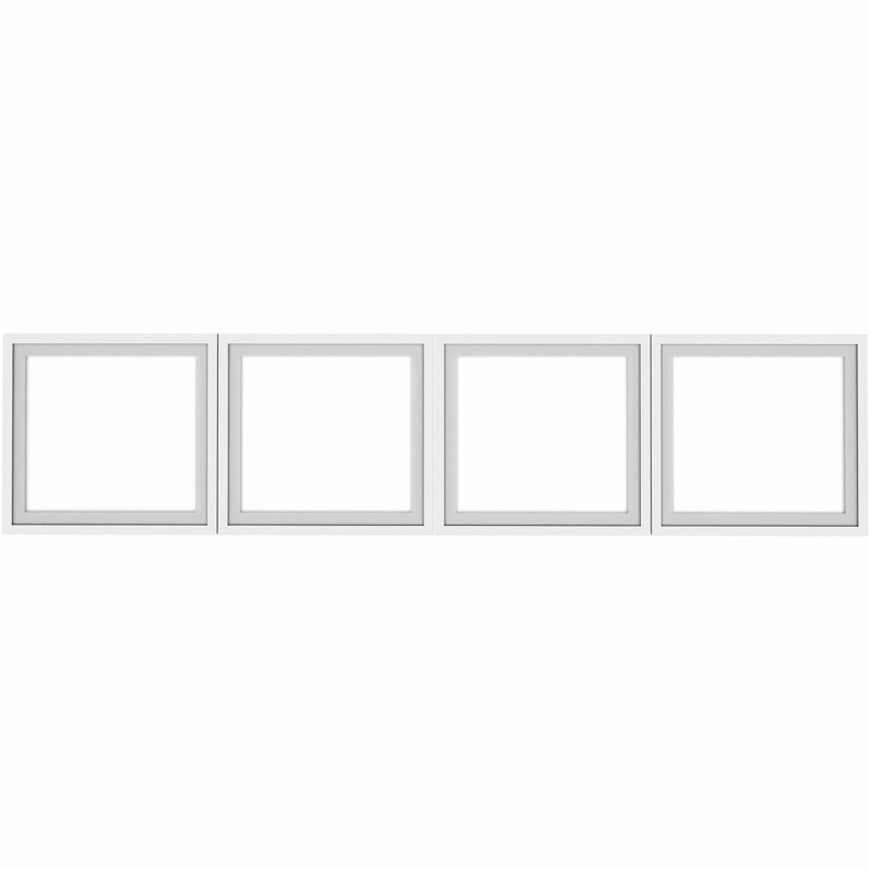 Wall-Mount Hutch Frosted Glass Door, 15.8"H x 68.63" W x 0.75" D