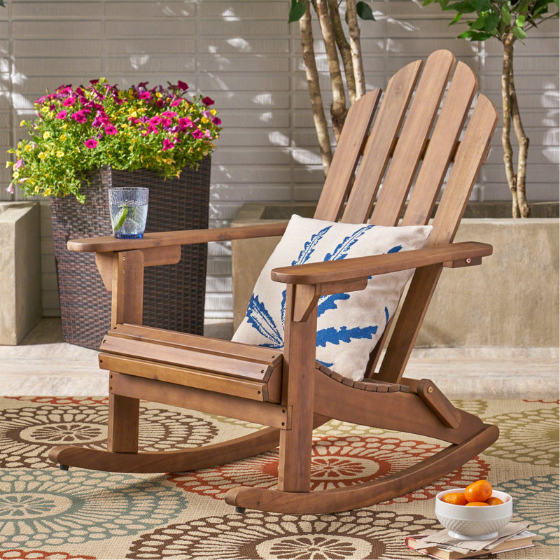 Patio Hollywood Adirondack Rocking Chair, Dark Brown
