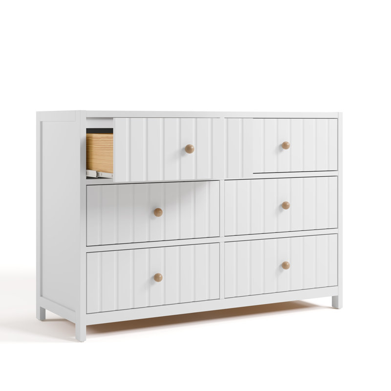 Commode double 6 tiroirs Teddi, Blanc