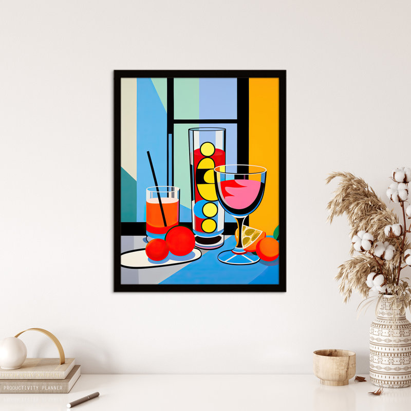 Cocktail Party Vibrant Geometric Graphic Design Kitchen - Single Picture Frame Print