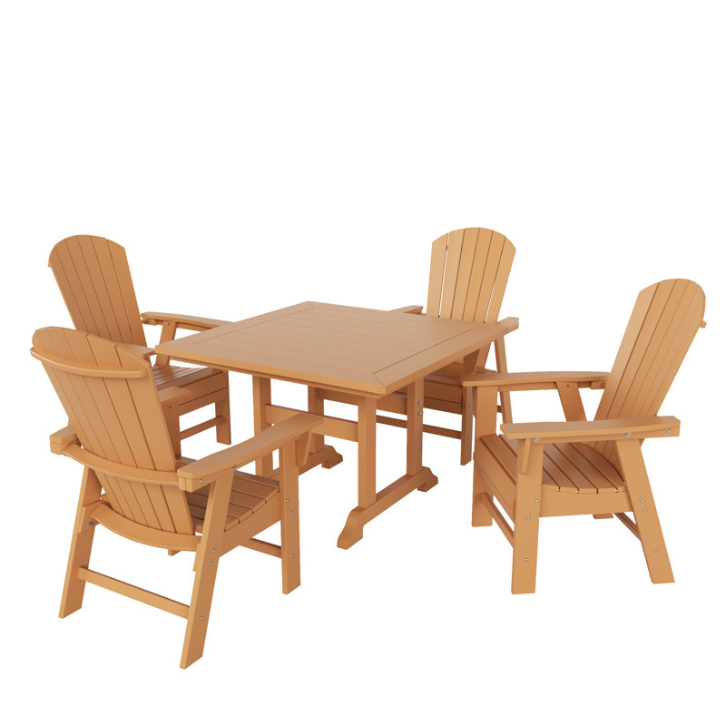 Altura 4 - Person Patio Dining Set with Square Table, Teak