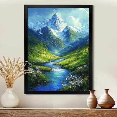 Mountain River Reflections In Rocky Mountains III - Paysages, décoration murale