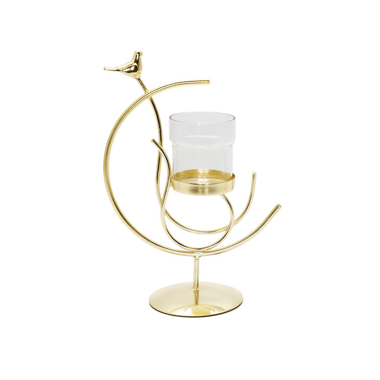 Glass Tabletop Candle Accessories (Set of 12) Mercer41 Color: Gold, Size: 4.4 H x 8.7 W x 11.2 D