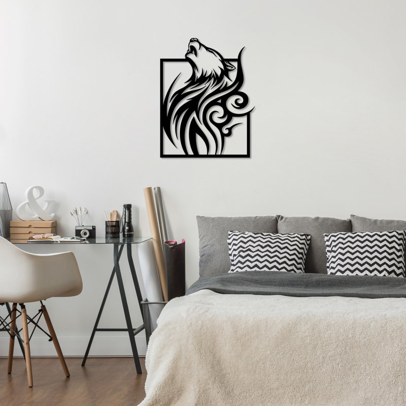 Élégant accessoire mural décoratif en métal, noir, 21,7 po x 16,9 po | 100% métal, épaisseur: 0,06 pouce | Conception légère (1,9 lb) | Parfait pour la décoration intérieure, le salon et le bureau