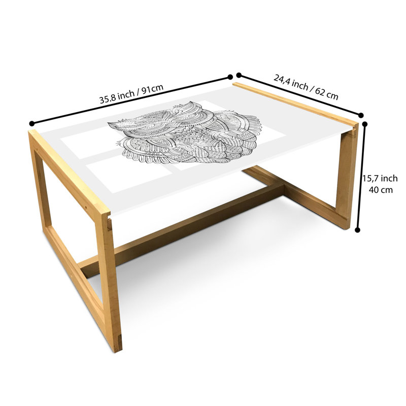 Jahleel Sled Coffee Table, 90cm H x 62cm W x 40cm D