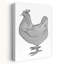 Elegant Striped Chicken Contemporary Modern Retro Bird Wall Art Print 1 Piece Wrapped Canvas Wall Art-2068677976
