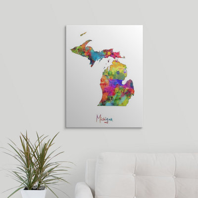 Francy " Michigan Map " by Michael Tompsett
