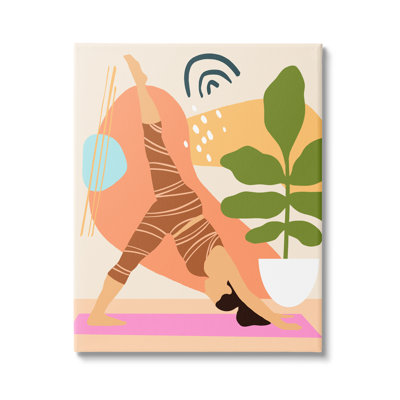 «Bold Abstract Shapes Yoga Fitness personne plante d'intérieur» par Annie Warren - impression