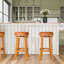 30" Natural Saddle Leather Bar Stool, Swivel Functionality, Comfortable Seating, Hardwood Construction, 360-degree Rotation, Flared Legs For Balance And Support Feature, Seat Padding, Frame, Stability