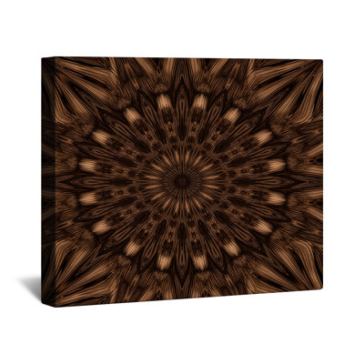 Brown Kaleidoscope Mandala Canvas Gallery Wrap in Many Sizes