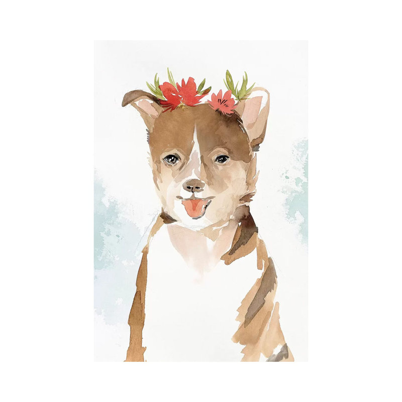Puppy III 1 Piece Painting on Canvas, 66.04 cm H x 45.72 cm W x 1.91 cm D, Wrapped Canvas
