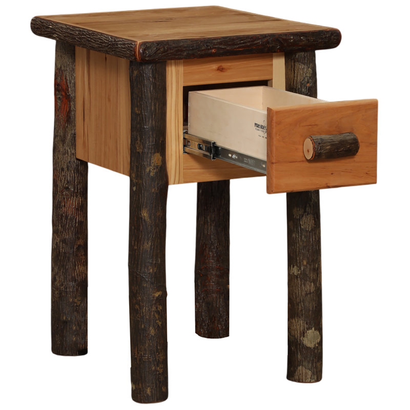 Mini-table de chevet à un tiroir Fireside Lodge Hickory - Cognac, Cognac
