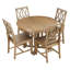 Ensemble de table de salle à manger extensible 5 pièces avec table à tréteaux ronde et chaises à dossier croisé pour la cuisine et la salle à manger