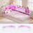 Corner Bed Frame With 3 Fabric Storage Drawers And 5-Grid Bookcase,  White-1416068746-1416068744
