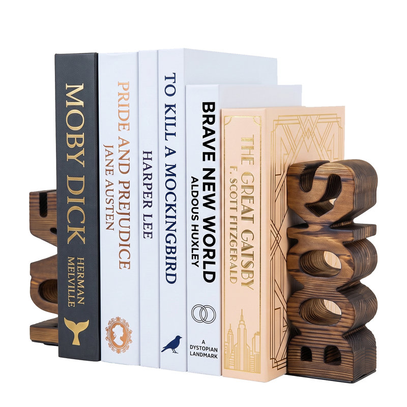 Serre-livres décoratifs en bois