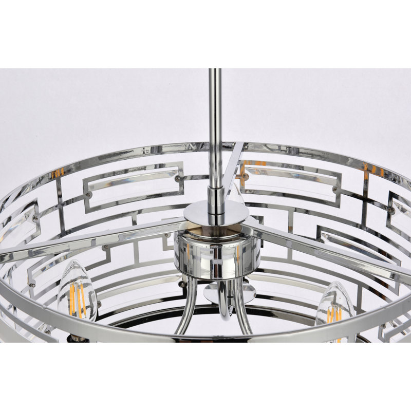 Lustre cylindrique unique à 3 lumières Sybil, Chrome