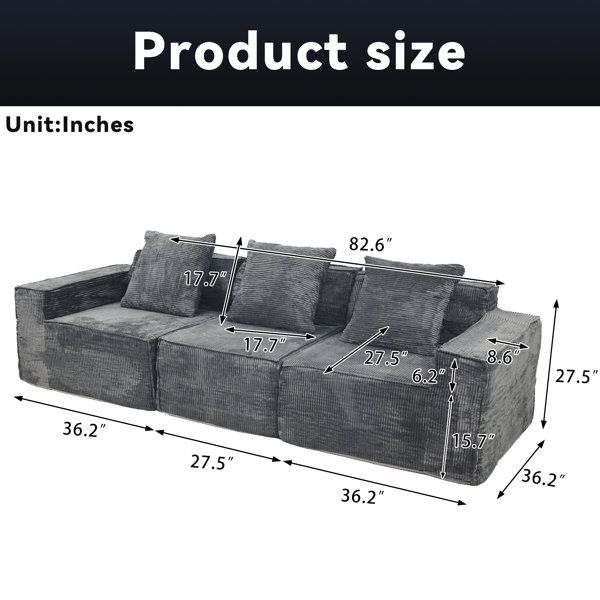 Latitude Run® Floor Couch Convertible Bed Armrest, Comfy Futon Lounge ...