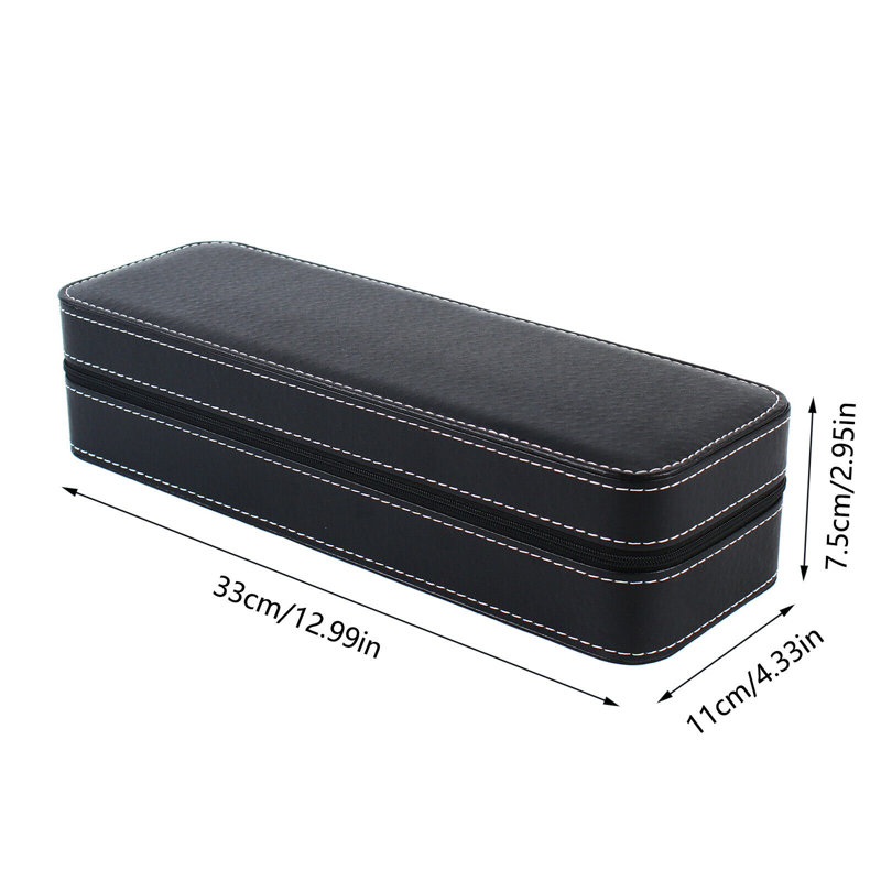 Boîte de rangement pour montre rectangulaire à 6 fentes