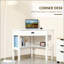 Bureau d'angle triangulaire avec tiroir et tablettes HOMcom pour une utilisation efficace dans les petits espaces, bureau à domicile ou poste de travail