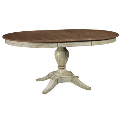 Table de salle à manger à piédestal en bois massif 48 po Weatherford
