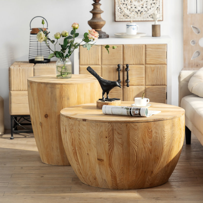 31.50 Inch Vintage Bucket-Shaped Coffee Table