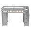 Lit mezzanine simple avec tiroirs et tiroirs de rangement, lit mezzanine en bois avec tablettes - gris-1915896925