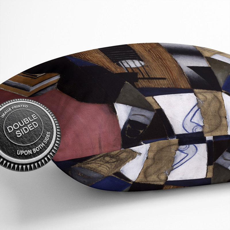 Guitar And Pipe Square Throw Cushion, 40cm H x 40cm W x 15cm D