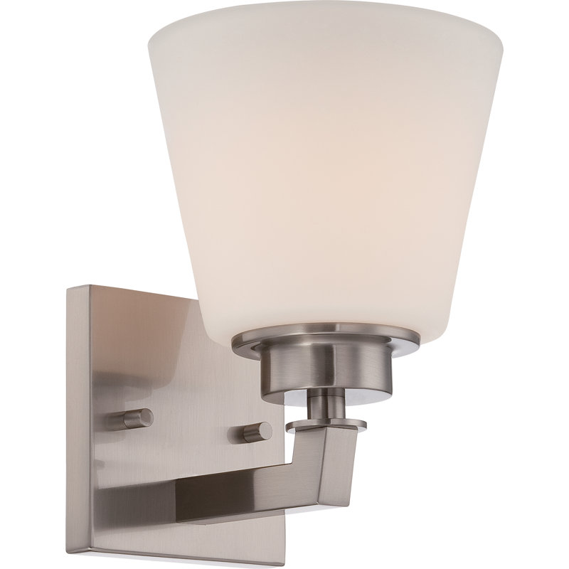 Applique murale pour salle de bain 1 lumière Angyl, Nickel brossé