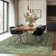 Vintage Floral Distressed Design Non-Slip Low-Pile Soft Thin Faux Wool Area Rug