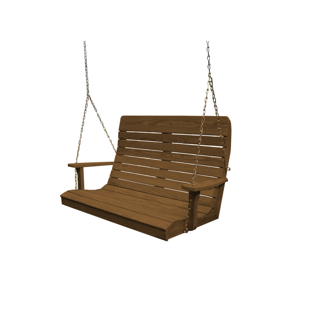 Pressure Treated Highback Porch Swing Red Barrel Studio® Frame 