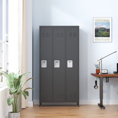 Spacious Metal Lockers For Diverse Needs - Home Gym Office Garage, 72"h, Black Organized Living Garage