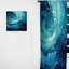 Rideau obscurcissant bleu turquoise et blanc Turen Serenity Swirl II - 1 panneaux-107580244