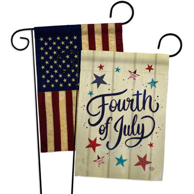 Double Sided 18.5'' H x 13'' W Polyester Independence Day Garden Flag