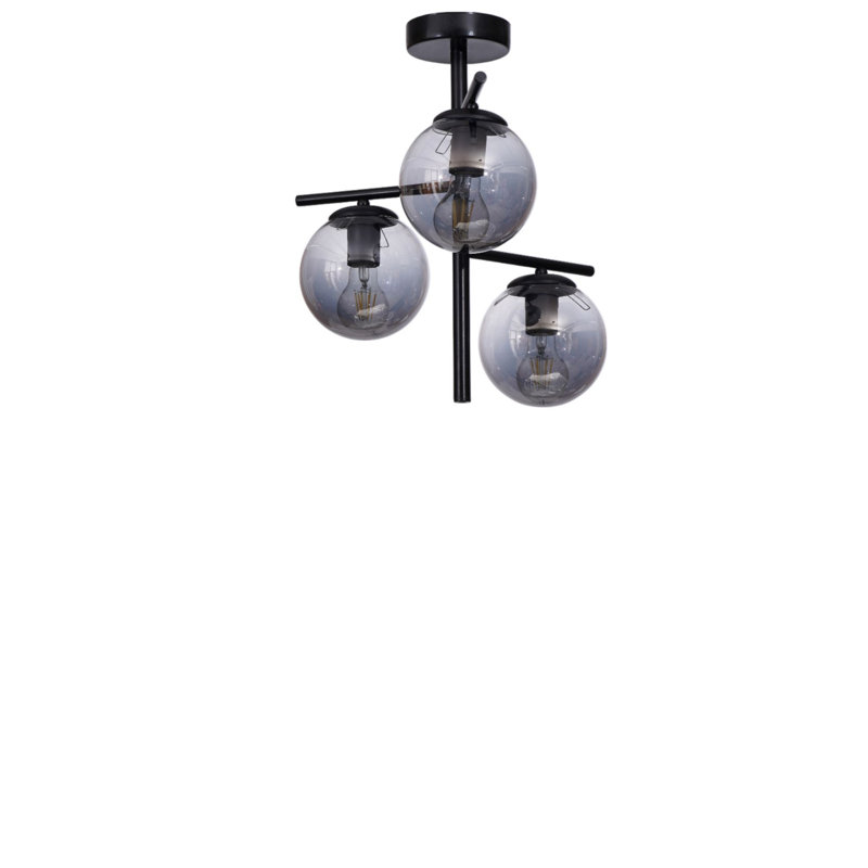 Lustre, Gris / Noir, Trois lumières, H 17,29 po x l 5,9 po x P 5,9 po