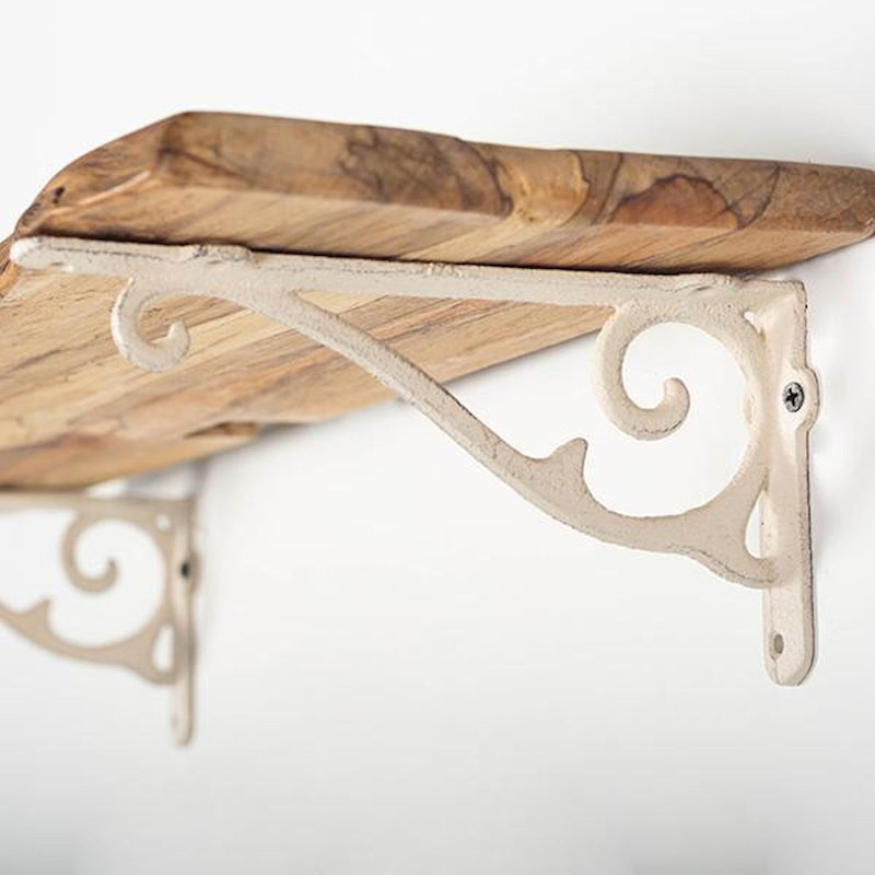 Set Of 2 Cream Coloured Metal Shelf Bracket